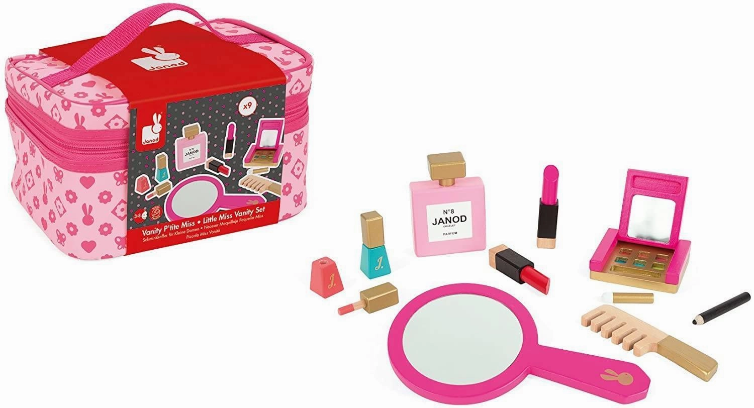 Janod Jo6514 Little Miss Vanity Case, Wooden Learning fun Little adventures