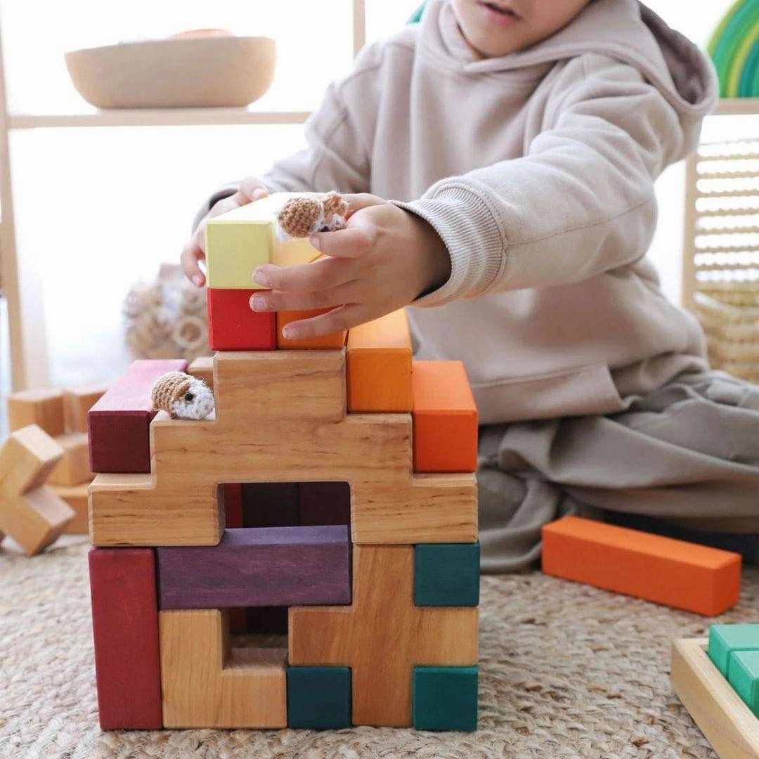 Wooden Stairway Building Blocks Set Smart activities for young learners Smart & fun