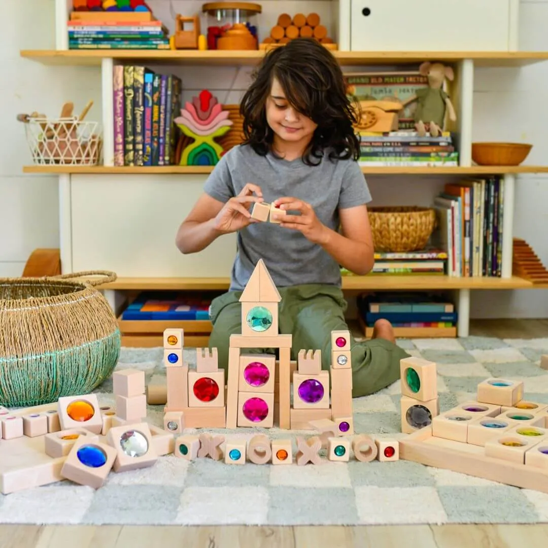Large Gem Block Collection With Tray - 16 Piece Set Preschool minds Holistic