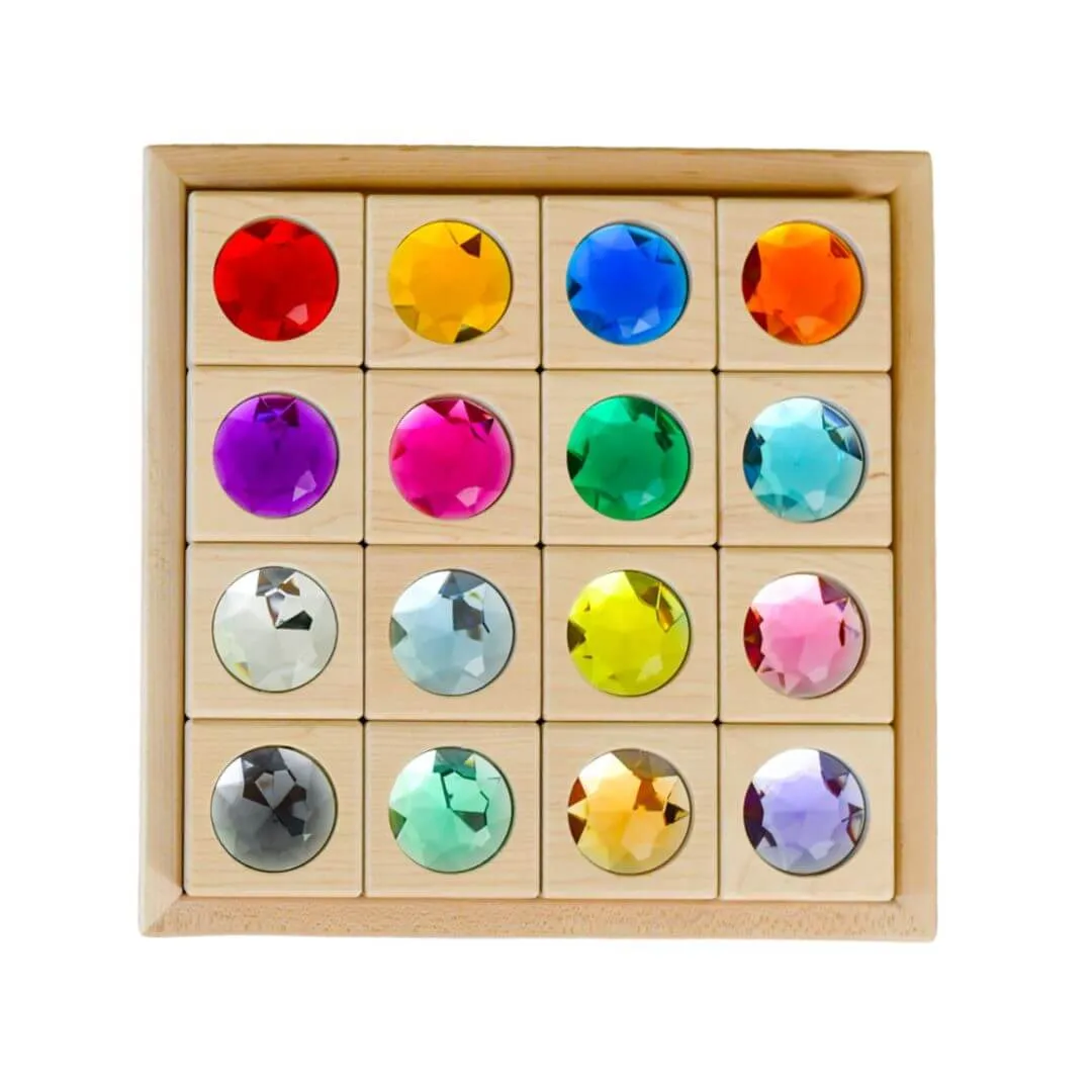Curious minds Active learners Large Gem Block Collection With Tray - 16 Piece Set