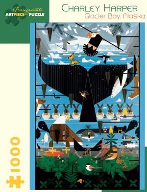 Play-based education Young explorers Pomegranate Charley Harper "Glacier Bay, Alaska" 1000 Piece Puzzle