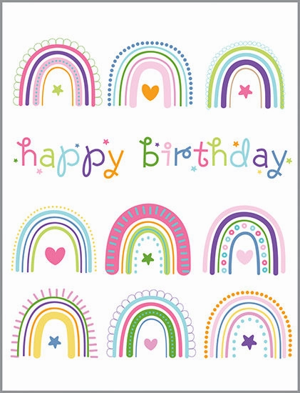 Kid-centered learning Rainbows Birthday Card