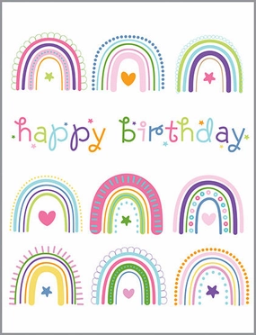 Kid-centered learning Rainbows Birthday Card