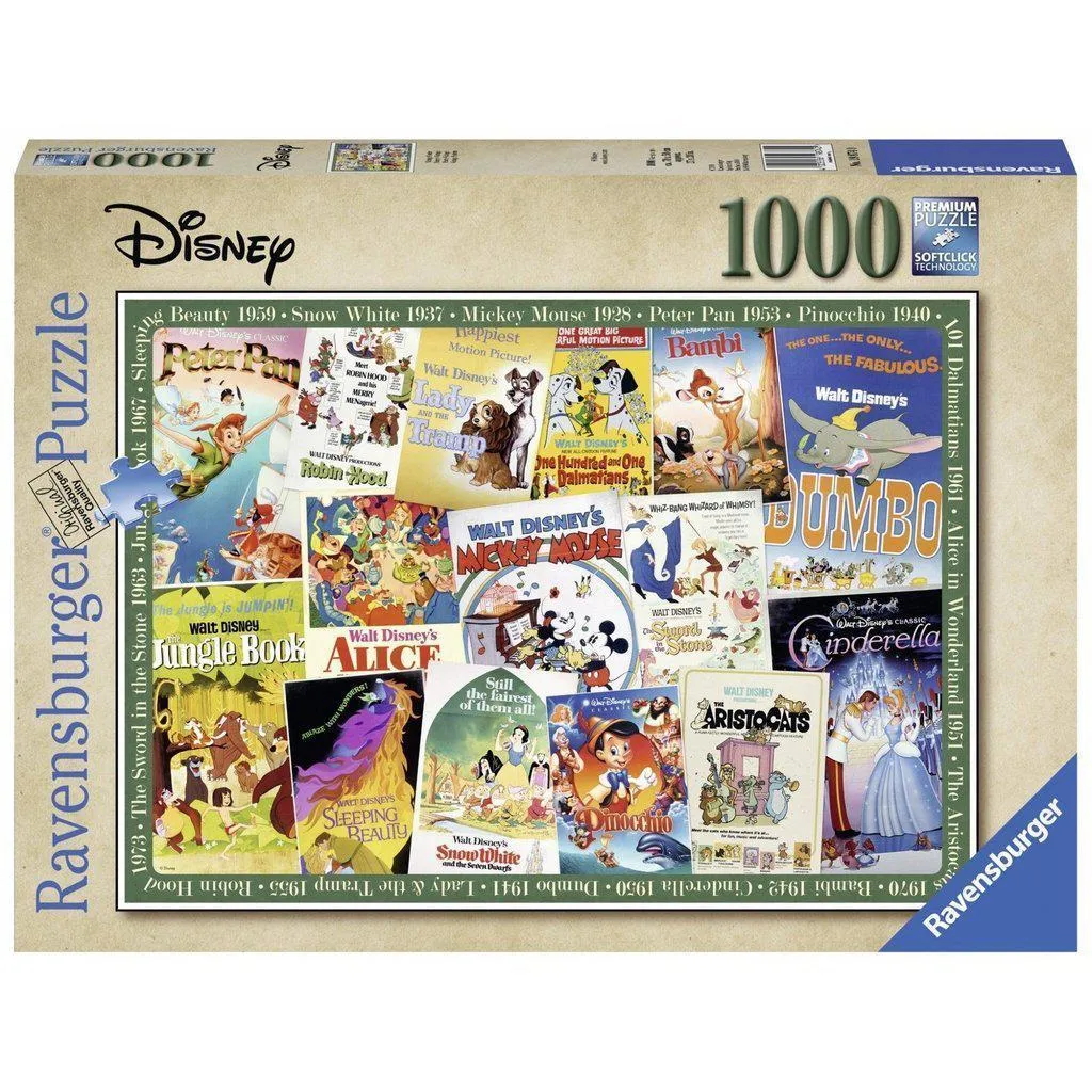Fun for curious minds Little learners Disney Vintage Movie Posters, 1000Pc