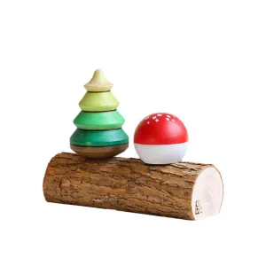 Tree & Mushroom Wooden Top Set Growing minds Joyful learning