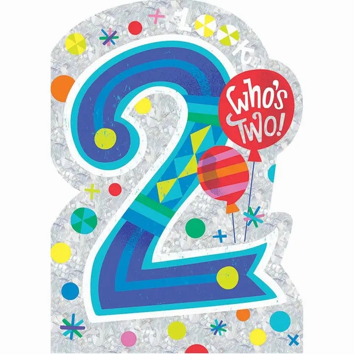 Smart kids gear Joyful learning 2Nd Birthday Foil Card