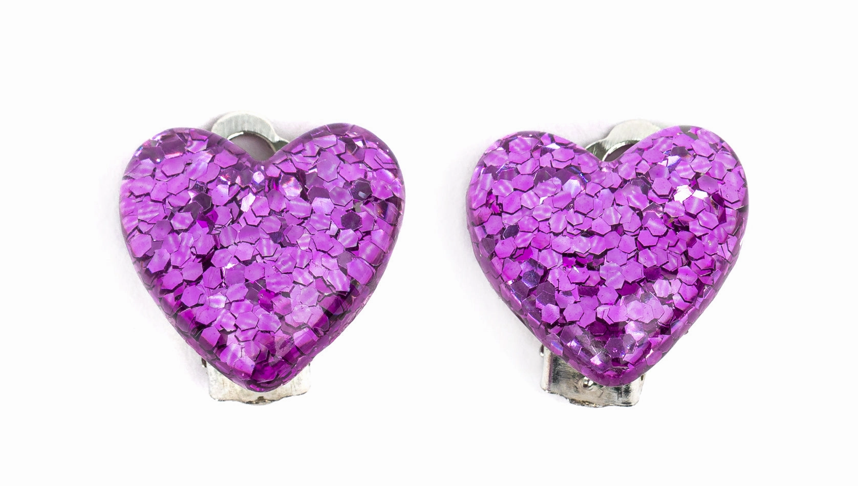 Boutique Glitter Hearts Clip On Earrings Kid-centered learning