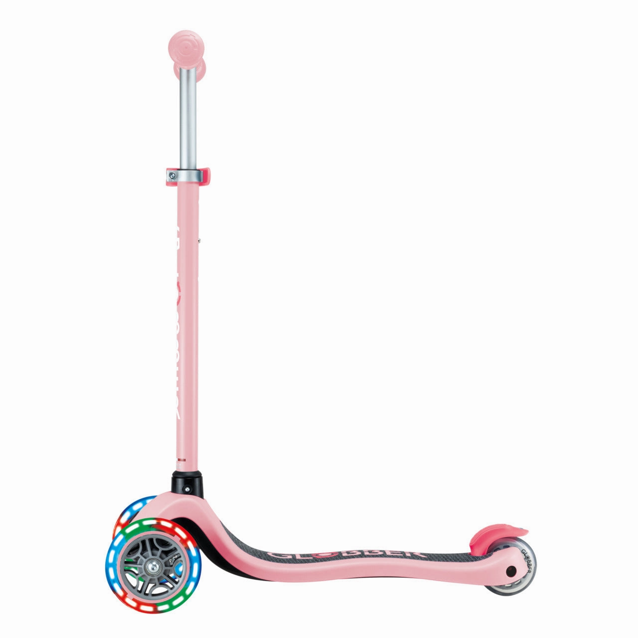Quiet play for growing minds Globber Primo Lights V2 Scooter - Pastel Pink / Coral Pink (3 - 7Y )