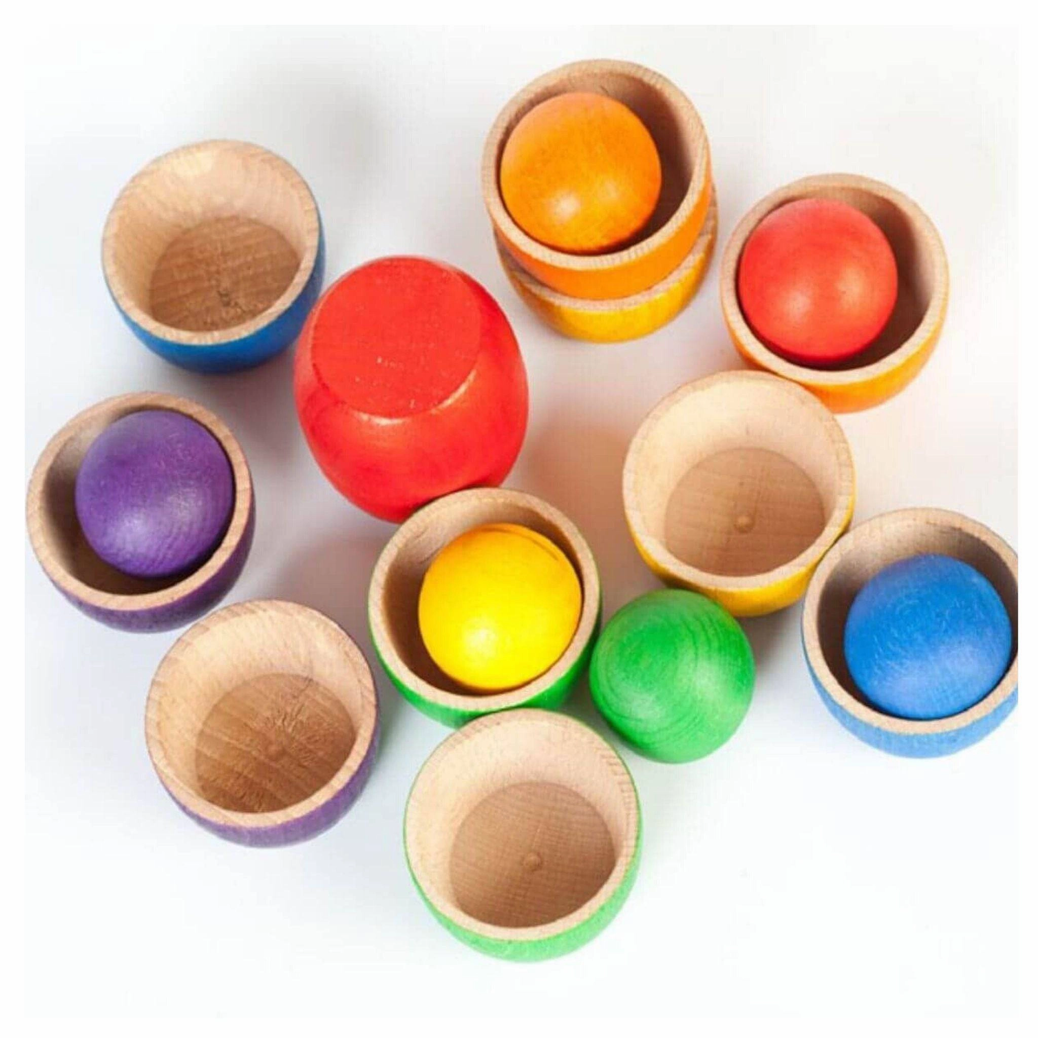 Wooden Bowls & Balls Matching Game Growing minds