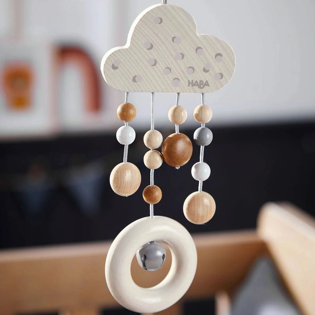 Young explorers Sensory fun for little hands Wooden Dangling Figure Dots With Bell