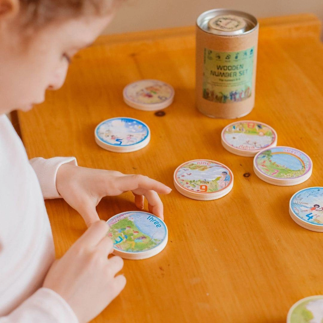 Creative time for curious minds Wooden Math Number Coins Set