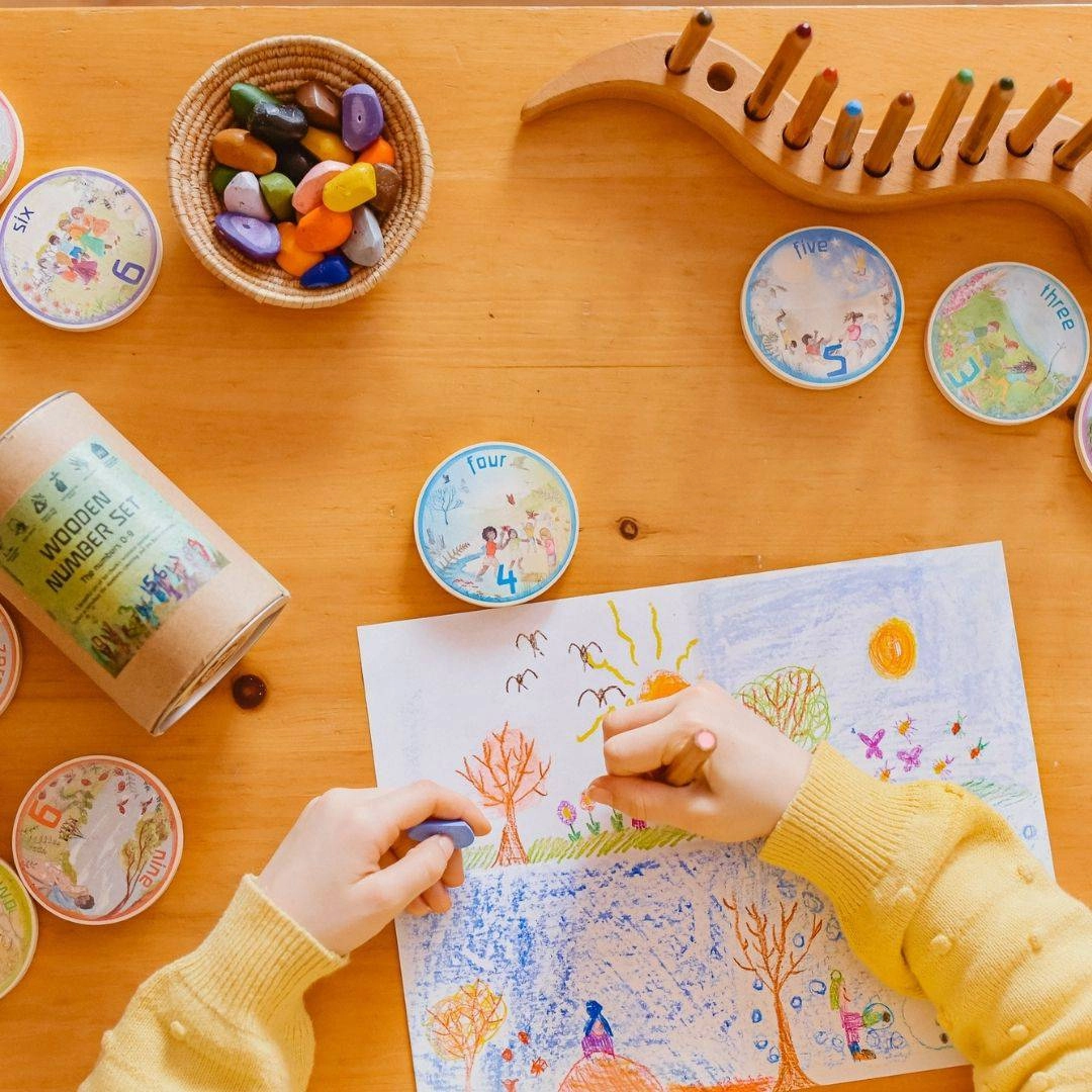 Little creators Wooden Math Number Coins Set