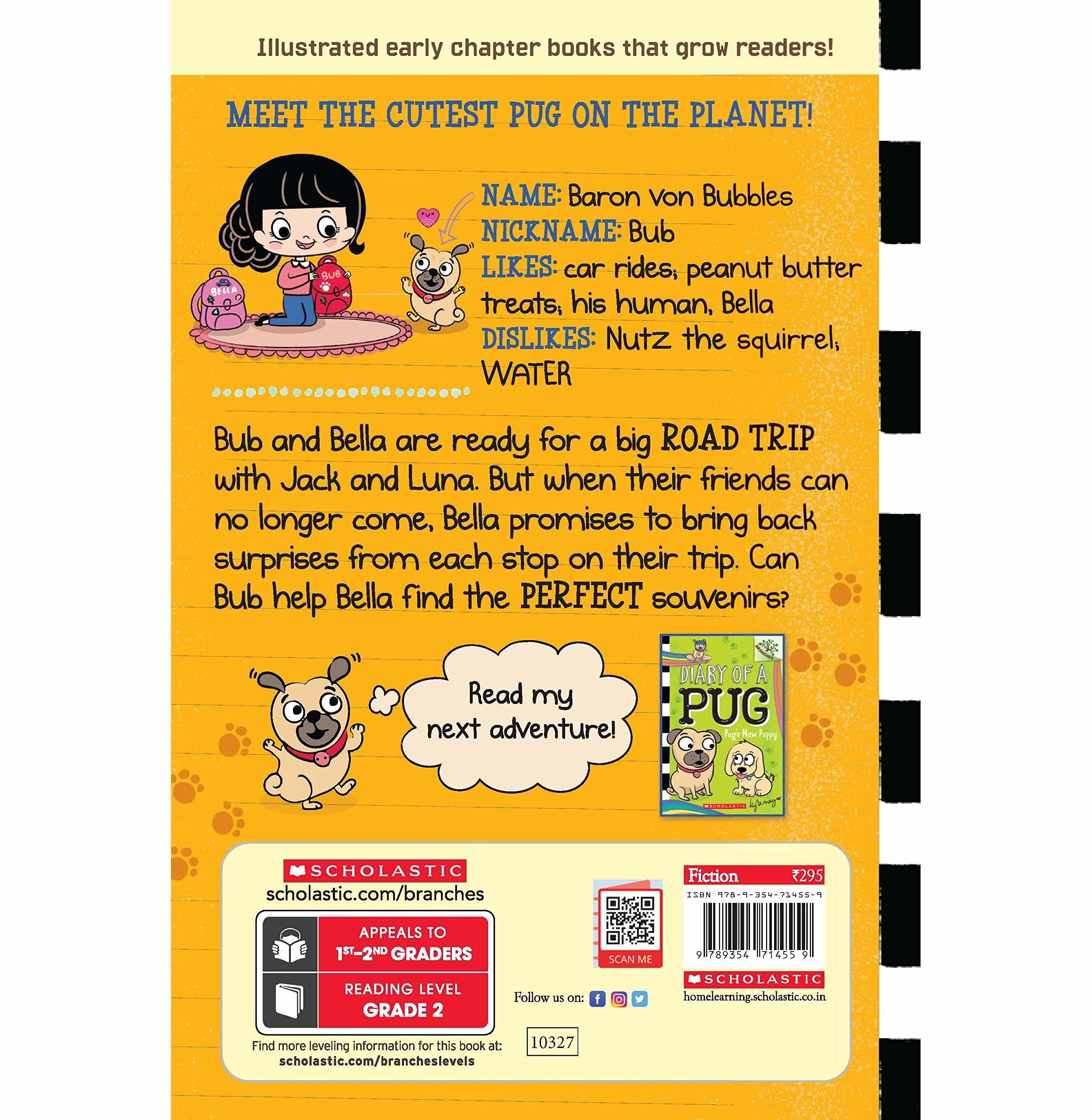 Diary Of A Pug #7: Pugs Road Trip (A Branches Book) Kyla May Little learners Smart little ones