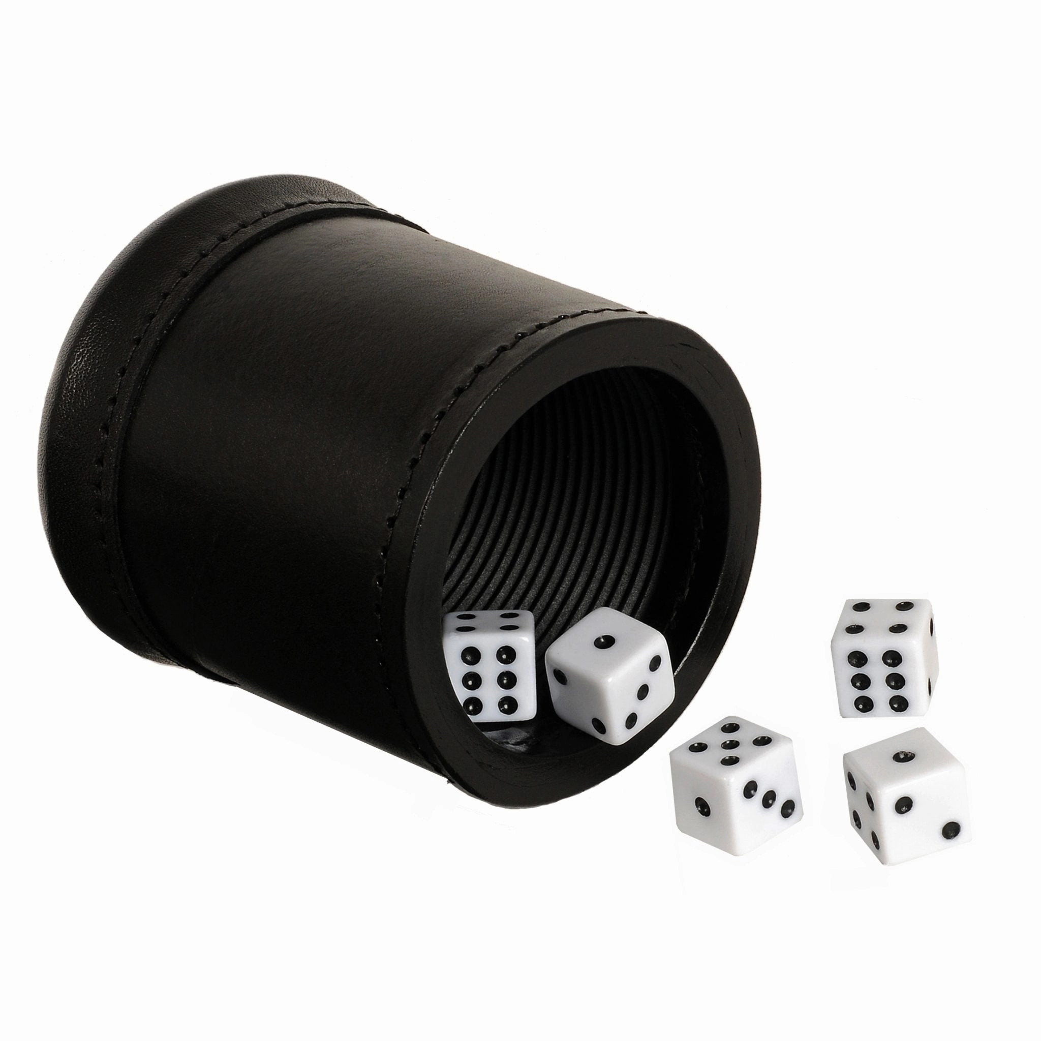 Dice Cup - Mahogany Leather With 5 Dice