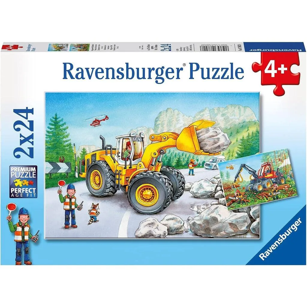 Kids essentials Young minds at work Diggers At Work 2 X 24Pc
