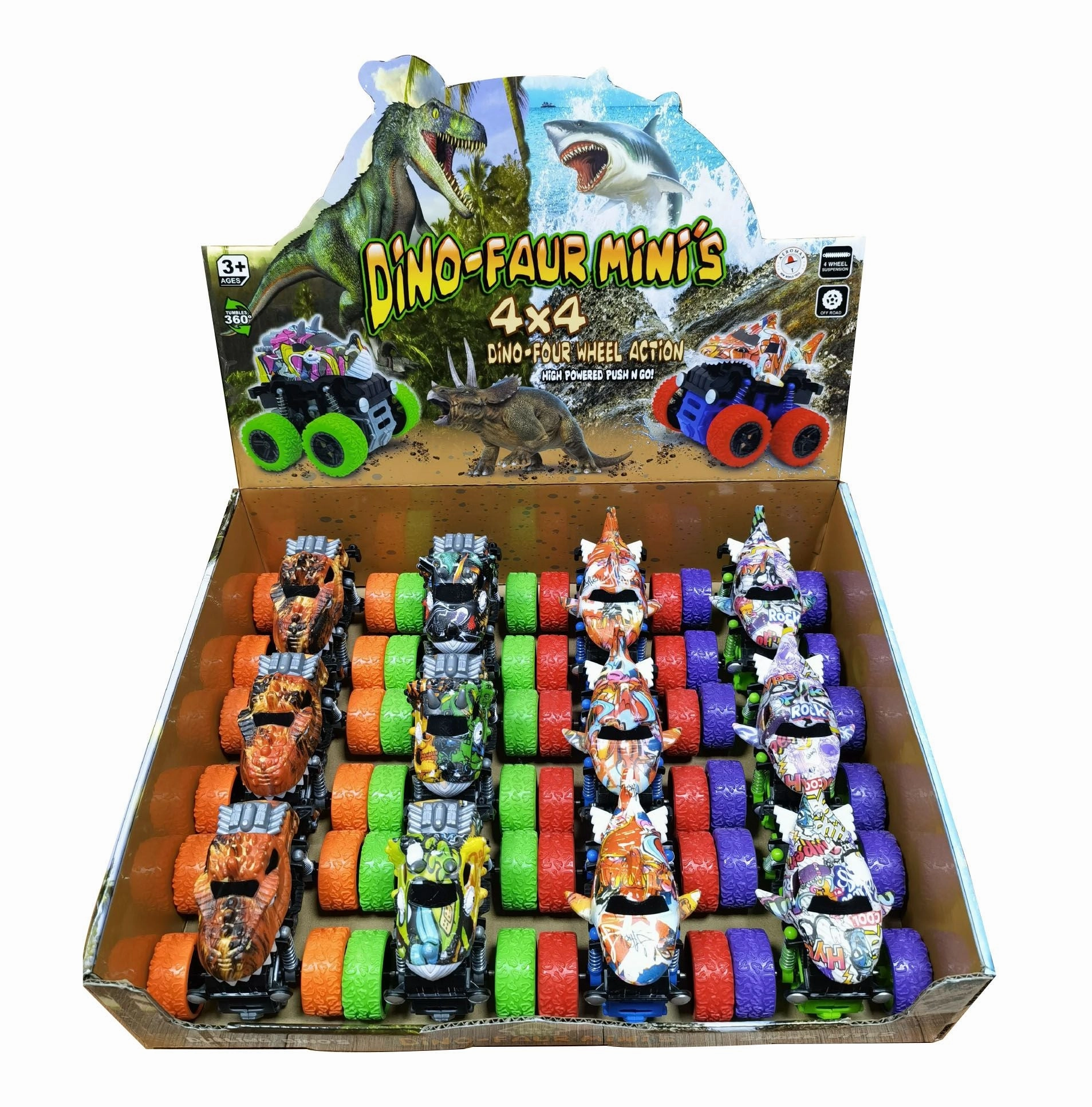 Dino-Faur Mini Friction Push N Go 4X4 Joyful learning Growing minds