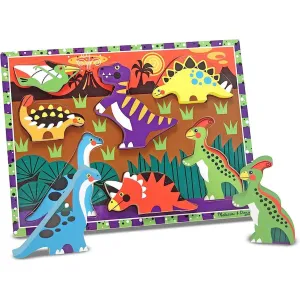 Dinosaurs Wooden Chunky Puzzle 7Pc (3747) Little adventures Young minds at work