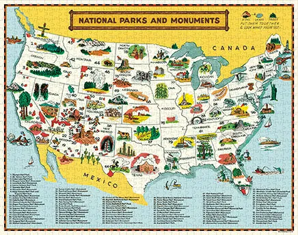 Little learners Learn at home Cavallini & Co. National Parks Map 1000 Piece Puzzle