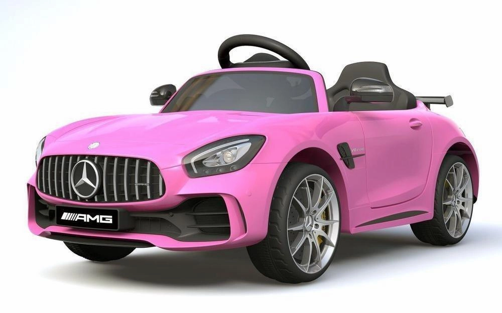 Young learners Ricco 6V 4.5A Two Motors Mercedes Benz Gtr Amg Licenced Battery Powered Kids Electric Ride-On Toy Car, Pink