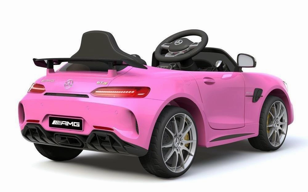Ricco 6V 4.5A Two Motors Mercedes Benz Gtr Amg Licenced Battery Powered Kids Electric Ride-On Toy Car, Pink Hands-on discovery Early discovery