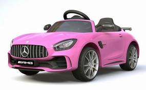 Young learners Ricco 6V 4.5A Two Motors Mercedes Benz Gtr Amg Licenced Battery Powered Kids Electric Ride-On Toy Car, Pink