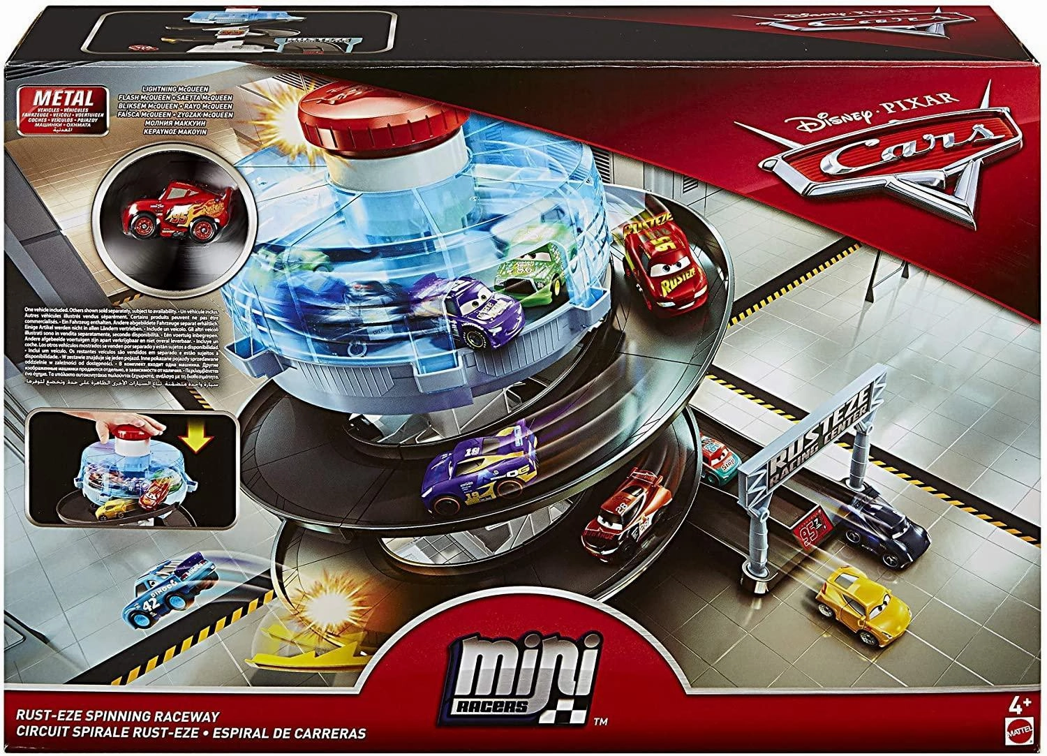 First explorers Fun that fuels growth Disney Cars Fyn86 Movie Mini Spiral, Spinning Race Set