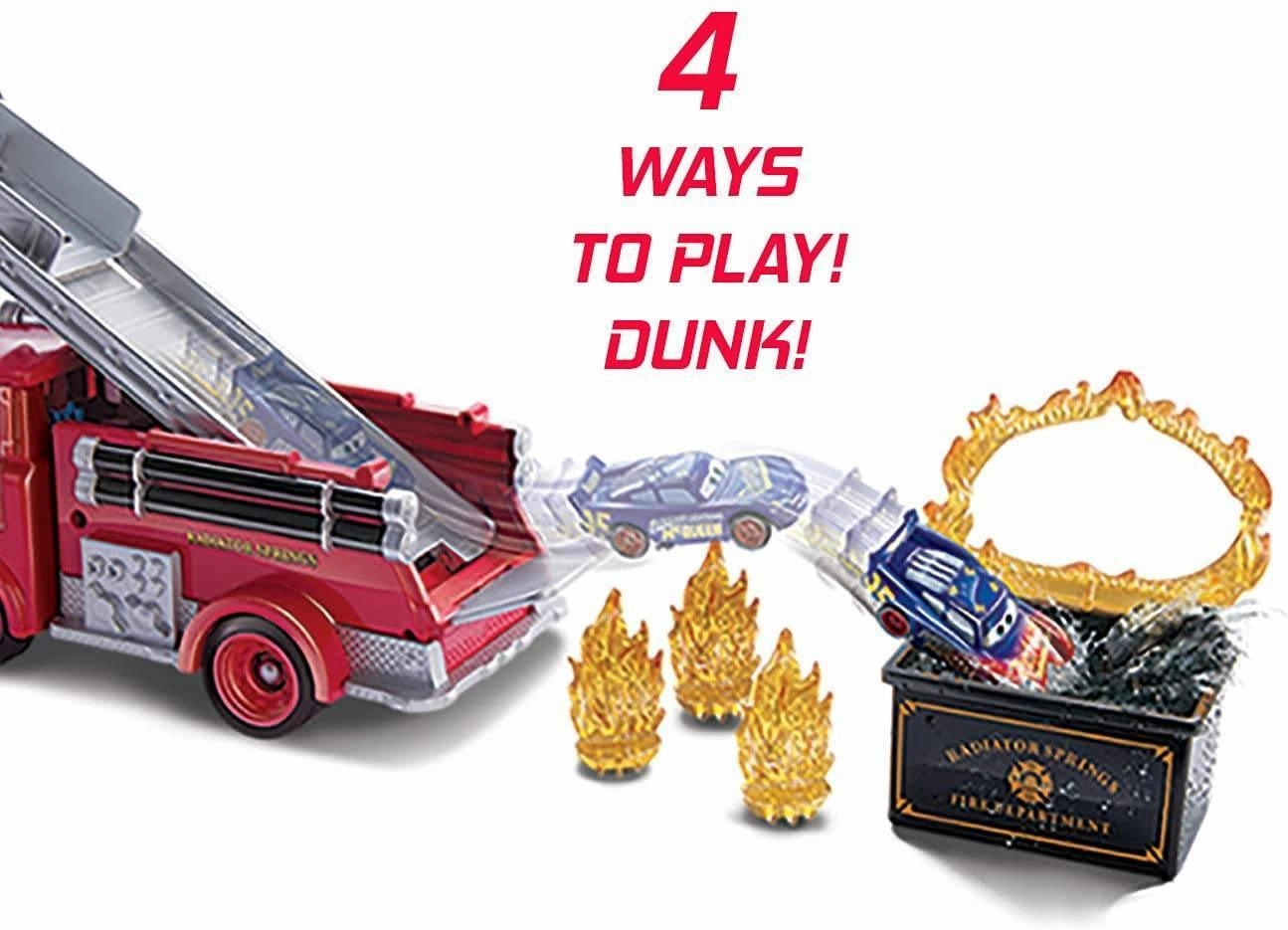 Creative minds Disney Cars Mcqueen Toys Stunt & Splash Red Firetruck