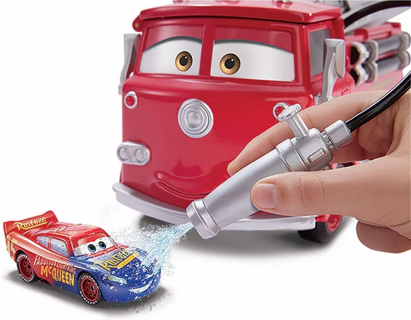 Disney Cars Mcqueen Toys Stunt & Splash Red Firetruck Curiosity starters Curious minds