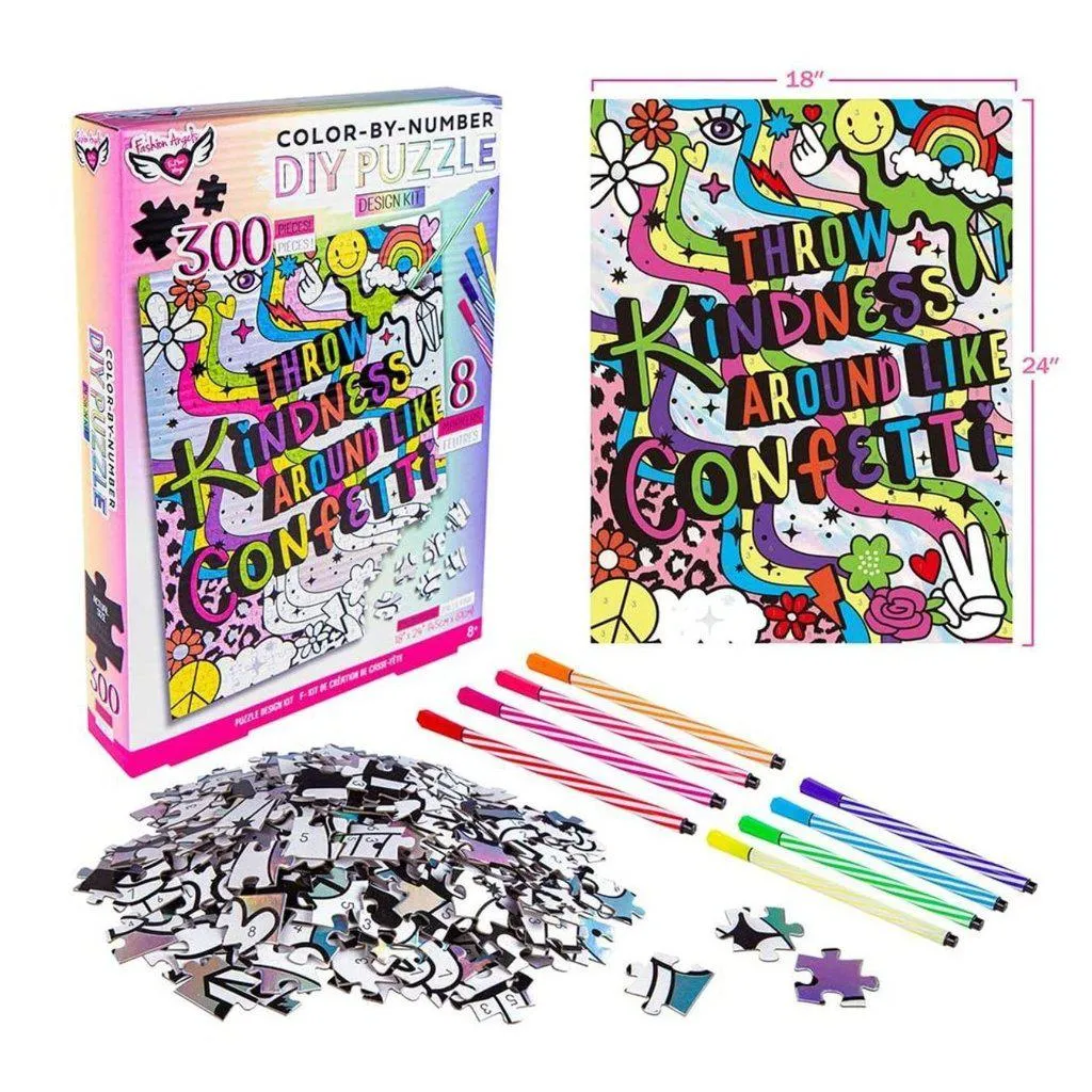 Playroom learning Hands-on discovery Diy Color-By-Number Puzzle - Throw Kindness Like Confetti