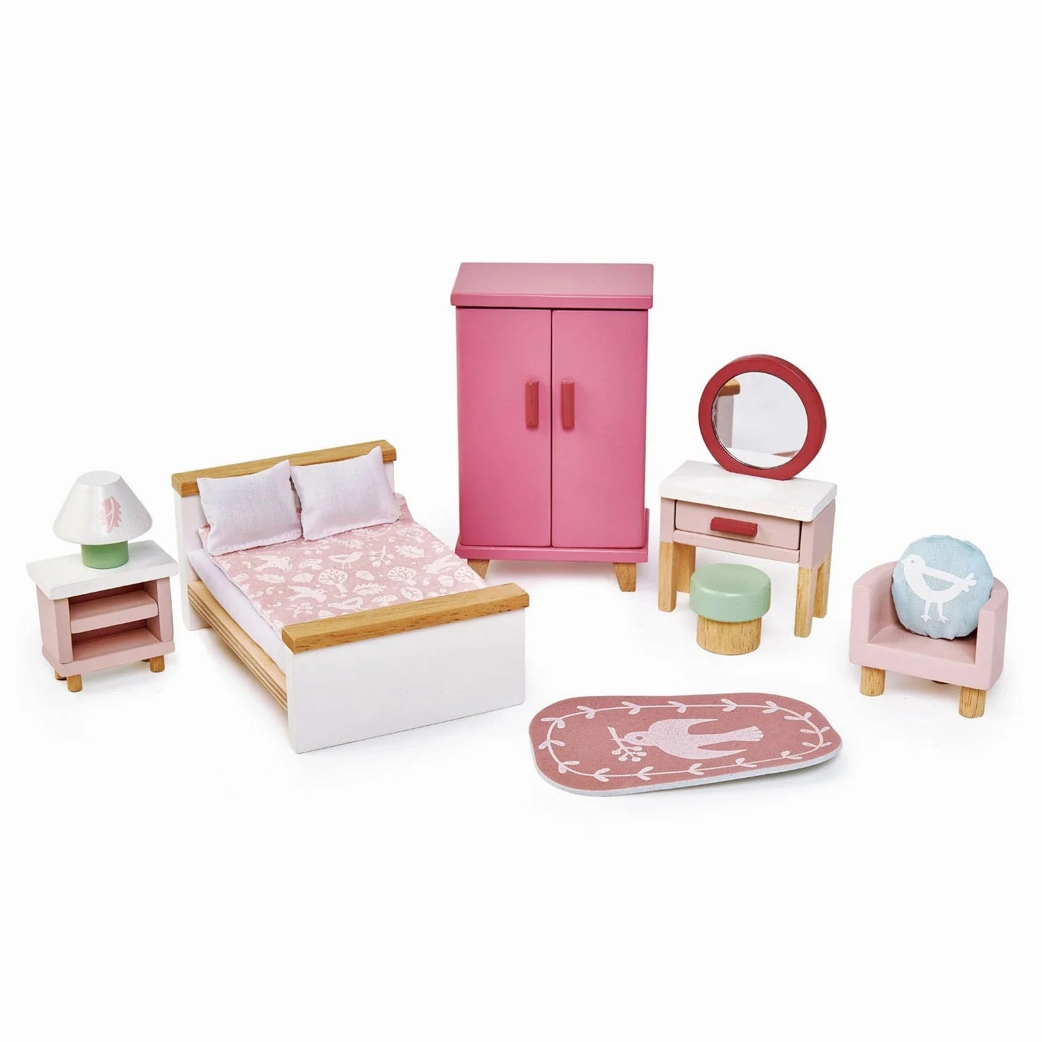 Fun-based learning Curiosity starters Dovetail Wooden Dollhouse Bedroom Set