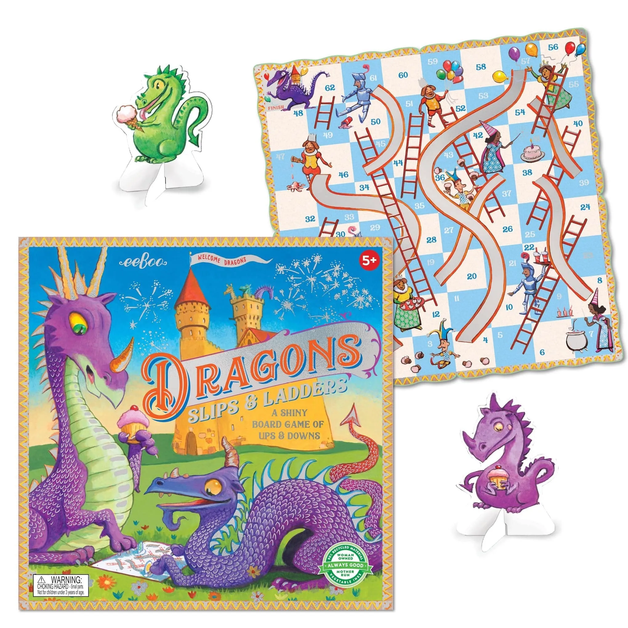 Young imaginations Preschool minds Dragons Slips & Ladders Board Game