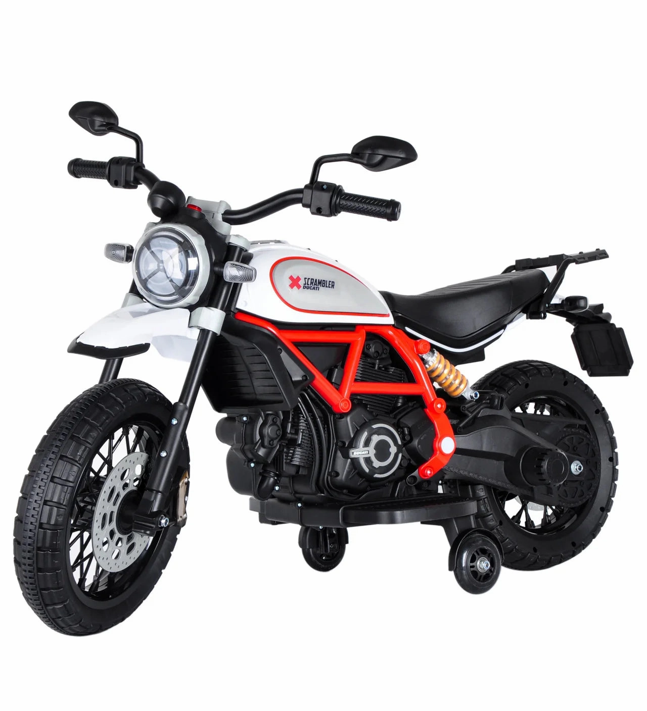 Ducati Scrambler Desert Sled Electric 12V Battery Motorbike Ride-On Young minds at work Learning through play