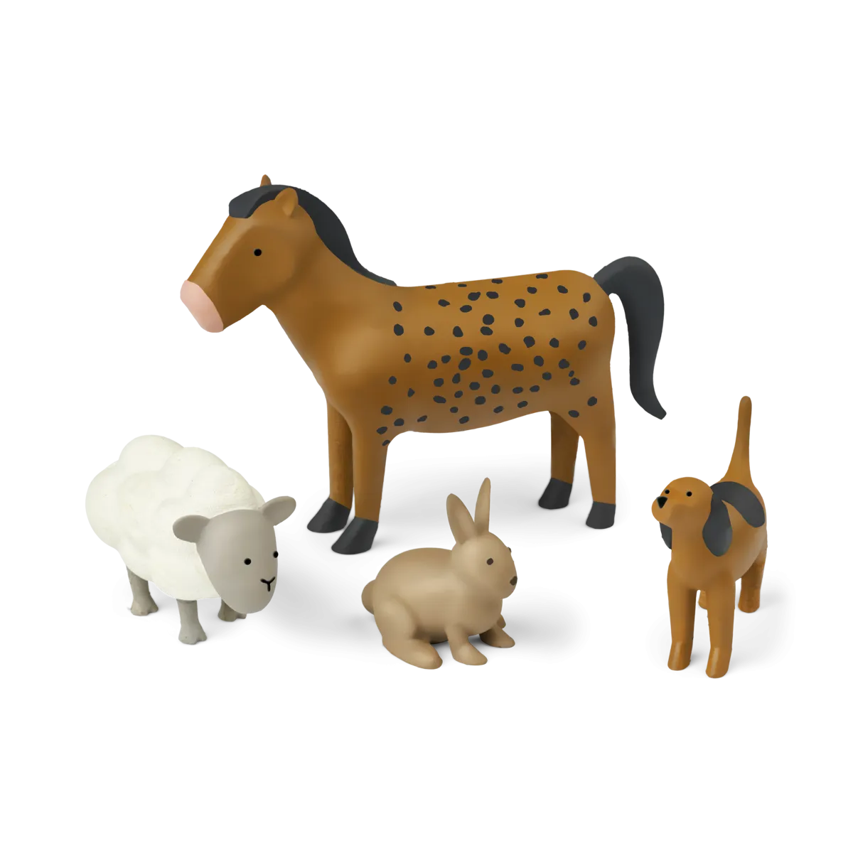 Child development Early learning Wooden Toy - Harrison - Farm Animal - Golden Caramel Mix - Pack Of 4