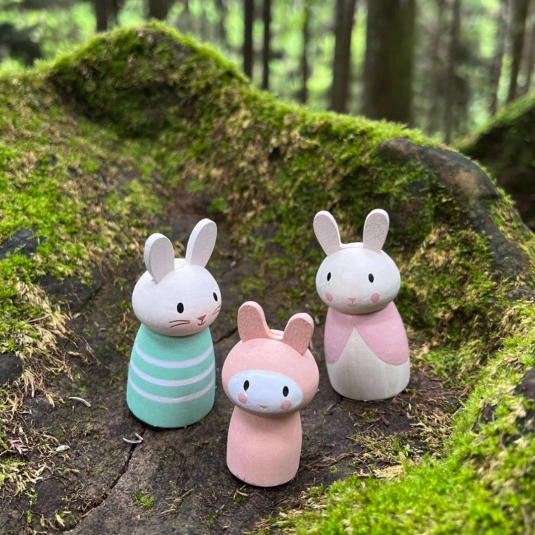 Fun that fuels growth Fun for curious minds Bunny Tales Wooden Doll Set
