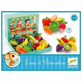 Djeco Louis & Clementine- Fruit And Vege Set - 12 Pcs Young explorers Play-based education