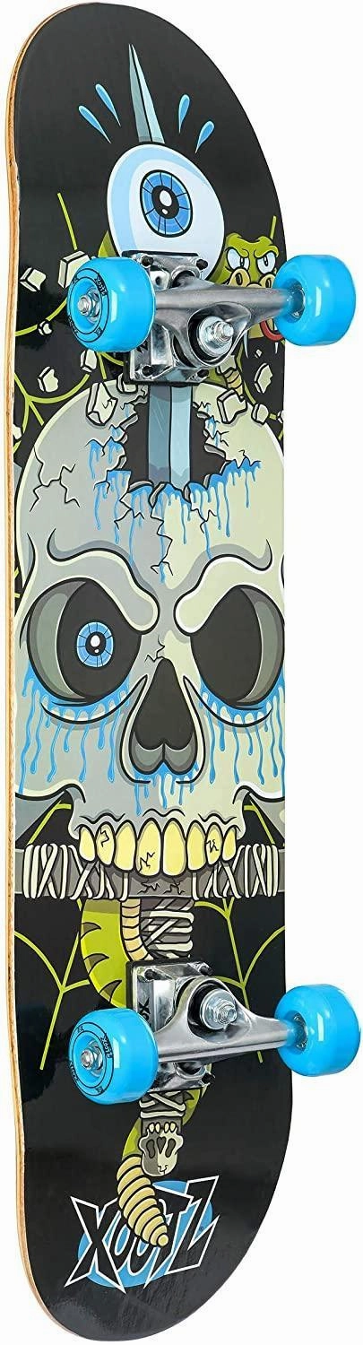 Xootz Double Kick 31-Inch Trick Skateboard, Snake Skull Creative time for curious minds Active learners