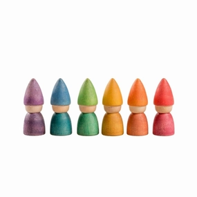 6 Wooden Rainbow Tomten Figures Little adventures First explorers