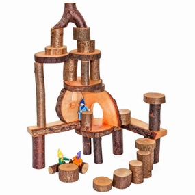 Designed for development Wooden Tree Branch Eco-Blocks - 36 Piece Set
