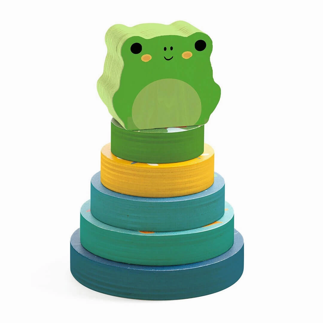 Puzz & Stack Frog Rainbow Wooden Puzzle And Stacking Toy Kid-focused experiences Moments of imagination