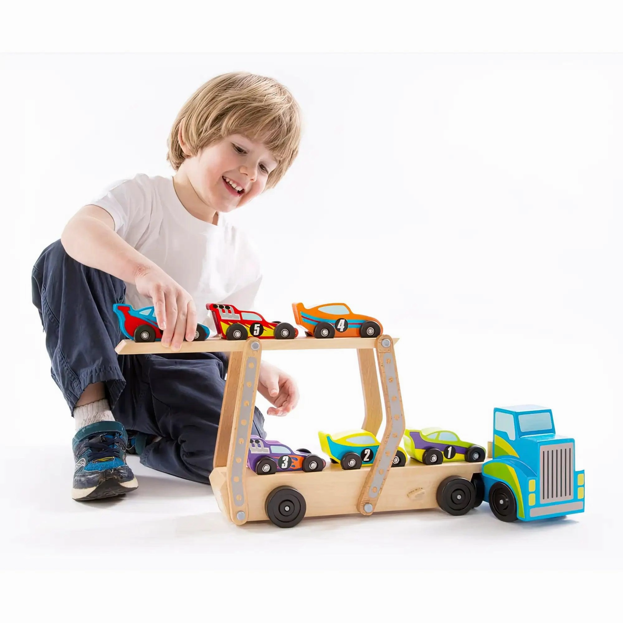 Melissa & Doug 12759 Mega Race-Car Carrier Playroom adventures begin here Curiosity starters