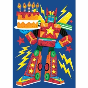 Robot Foil Birthday Card Young learners