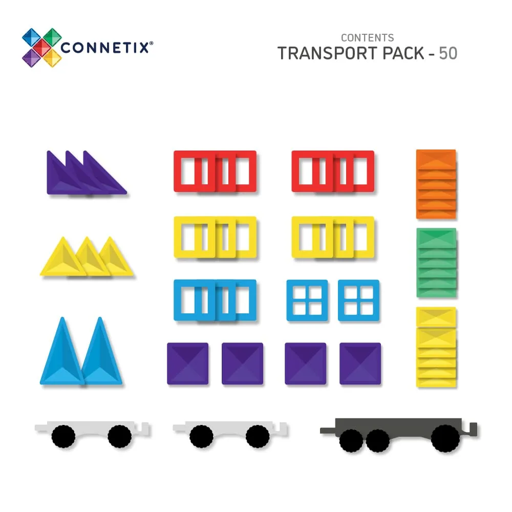 Connetix Rainbow Transport Pack (50 Pc) Skill-building tools
