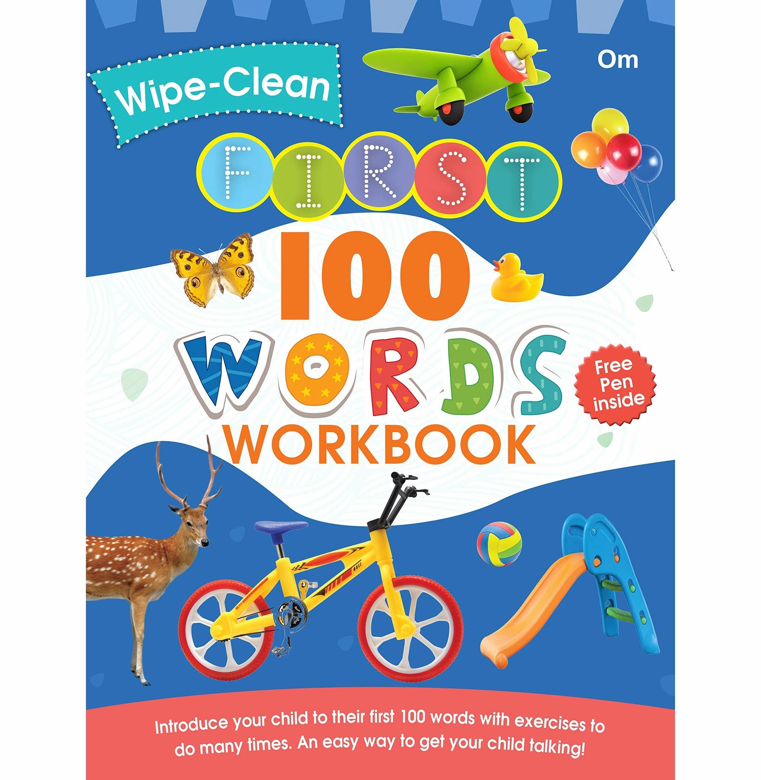 Discover & grow Kid-centered learning Wipe Clean : First 100 Words Workbook [Hardcover] Om Books Editorial Team