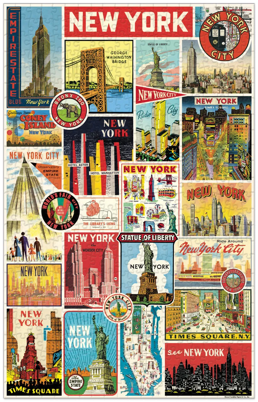 Cavallini & Co. New York City Collage 500 Piece Puzzle Kids essentials Mindful play