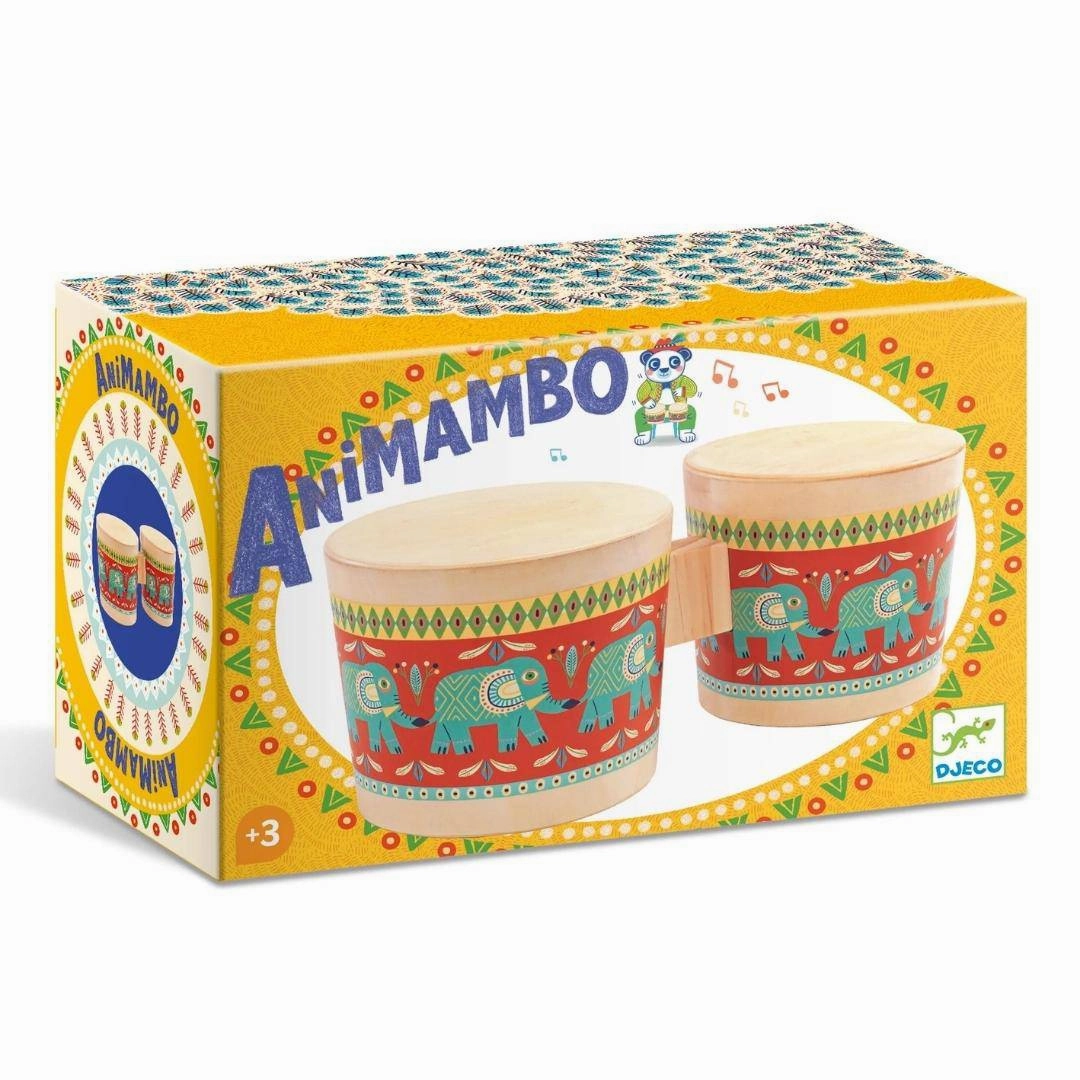 Young minds at work Mindful play Animambo Bongo Drums Musical Instrument