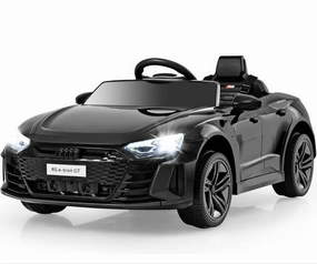 Audi E-Tron Gt Mythos 12V Battery Ride-On Car - Black Happy hands