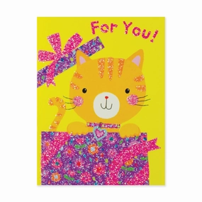 Cat In Present For You Enclosure Card Young minds at work