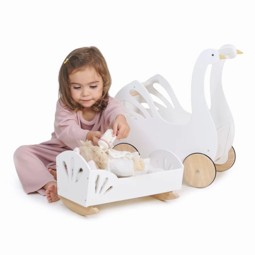 Sweet Wooden Swan Dolly Bed Smart activities for young learners