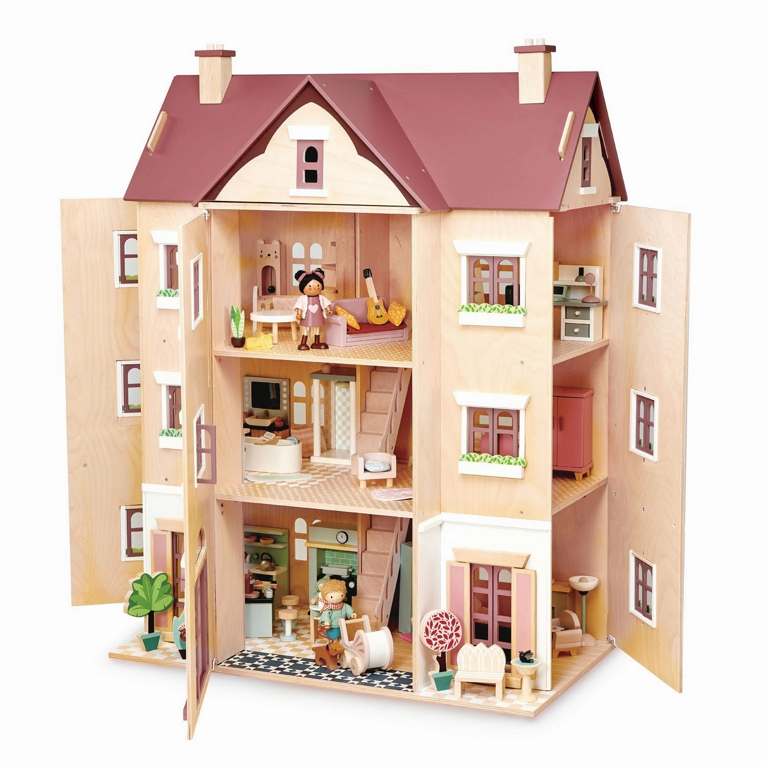 Fantail Hall Wooden Dollhouse Everyday learning Preschool minds