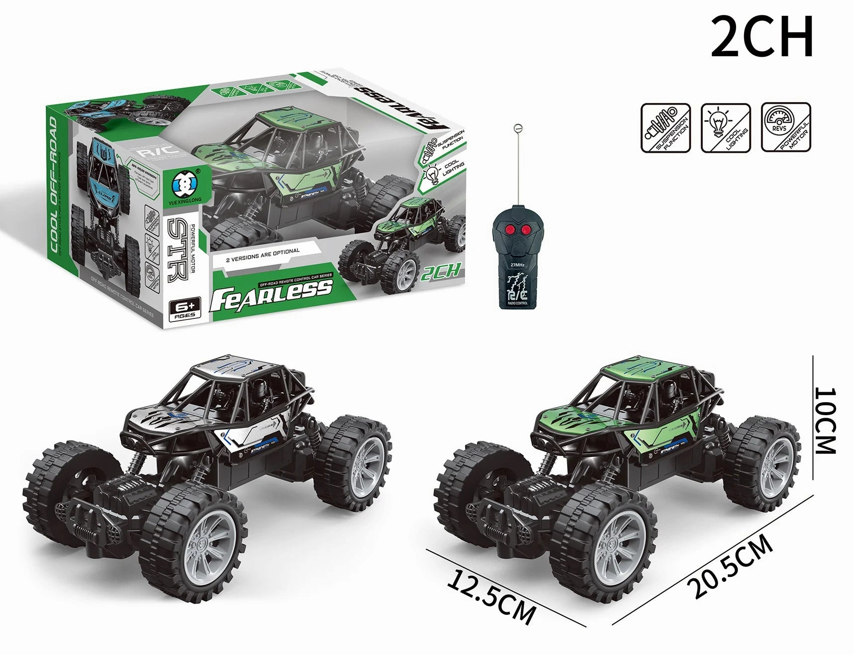 Fearless 2-Channel Die-Cast Off-Road Remote Controlled Rc Climbing Car - Silver Smart kids gear Learning tools